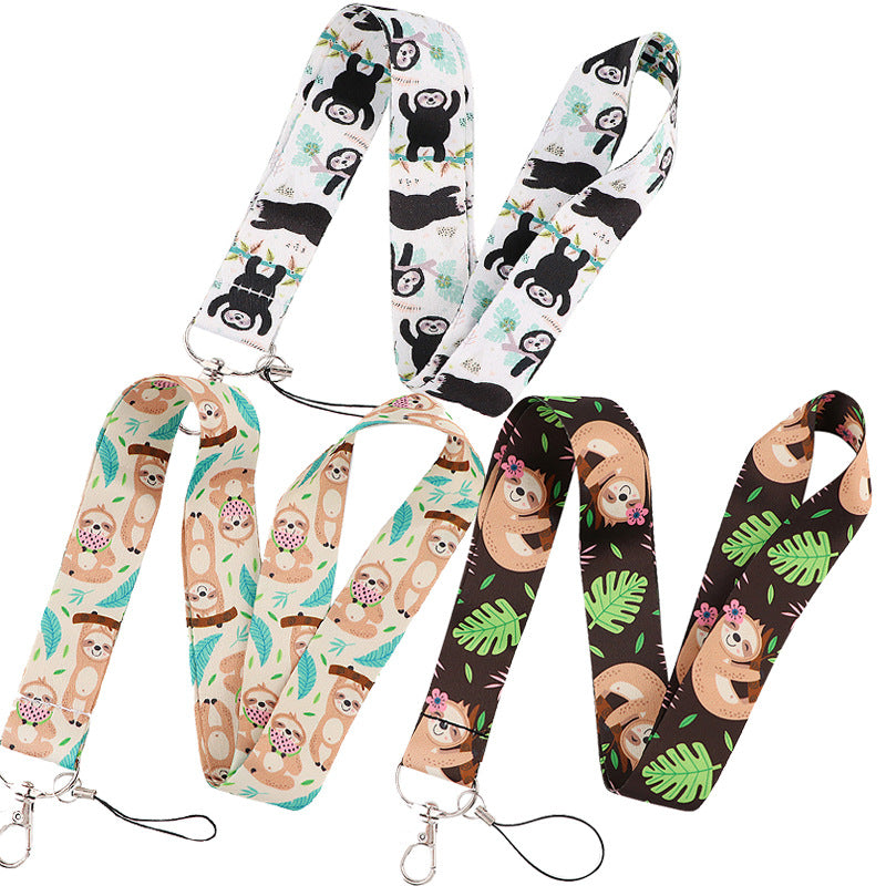 Wholesale Polyester Cute Sloth Mobile Phone Lanyard Keychain